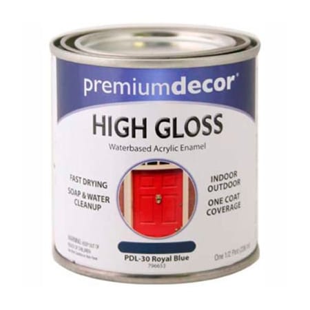 General Paint Interior/Exterior Paint, Gloss, Royal Blue, 1/2 Pint 796653